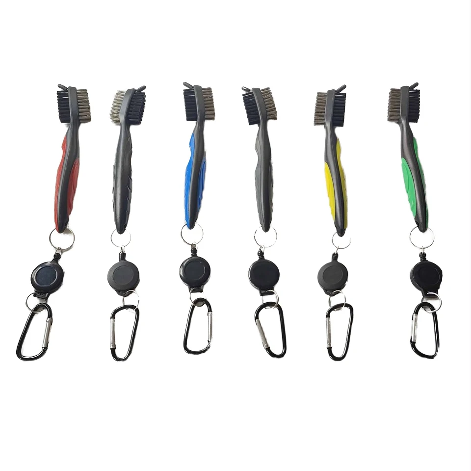 Professional Handle Comfortable Grip golf club hosel wire brush magnetic cleaning golf club cleaner brush golf brush for Bag