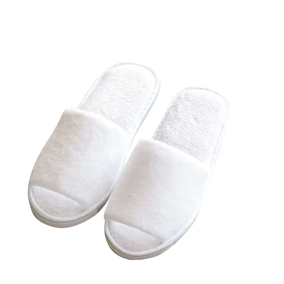 Custom 5 Stars Cheap Luxury Soft Closed Toe Washable White Coral Fleece Guests Room Disposable Hotel Slippers