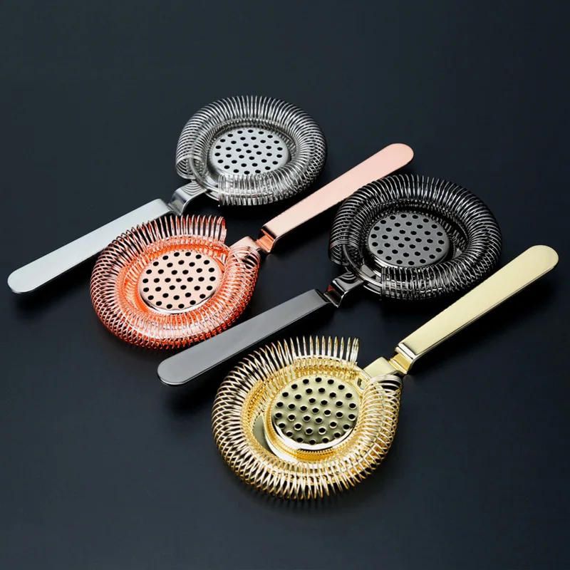 Bartenders Drinking Water Filtering Ice Bar Shelf Strainer Stainless Steel Cocktail Bar Strainer Drink Strainer