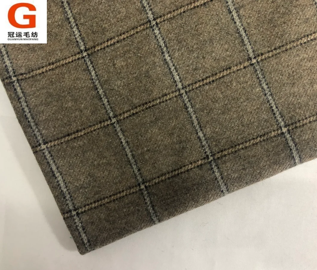 Wool fabric mill direct supply plaid tartan customize cashmere wool fabric