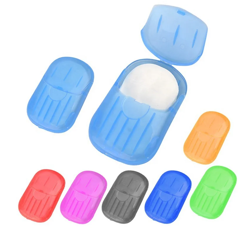 Hot sell Container Hand Dissolving Sheets Paper Soap Care Travelling Personalize Funny Human Scented Toilet Plastic paper soap