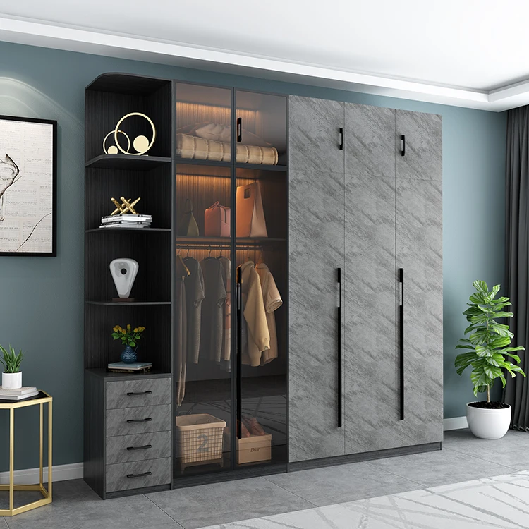 Waterproof Modern Designer Wooden Room Design Clothes Wardrobe Bedroom Wardrobe