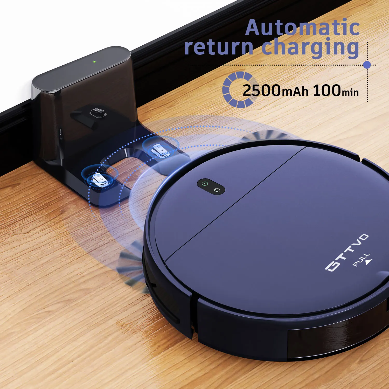 BR151 GTTVO Self Charge Smart Automatic Rechargeable Wireless WIFI Dry and Wet Floor Sweeping Robot Vacuum Cleaner and Mop