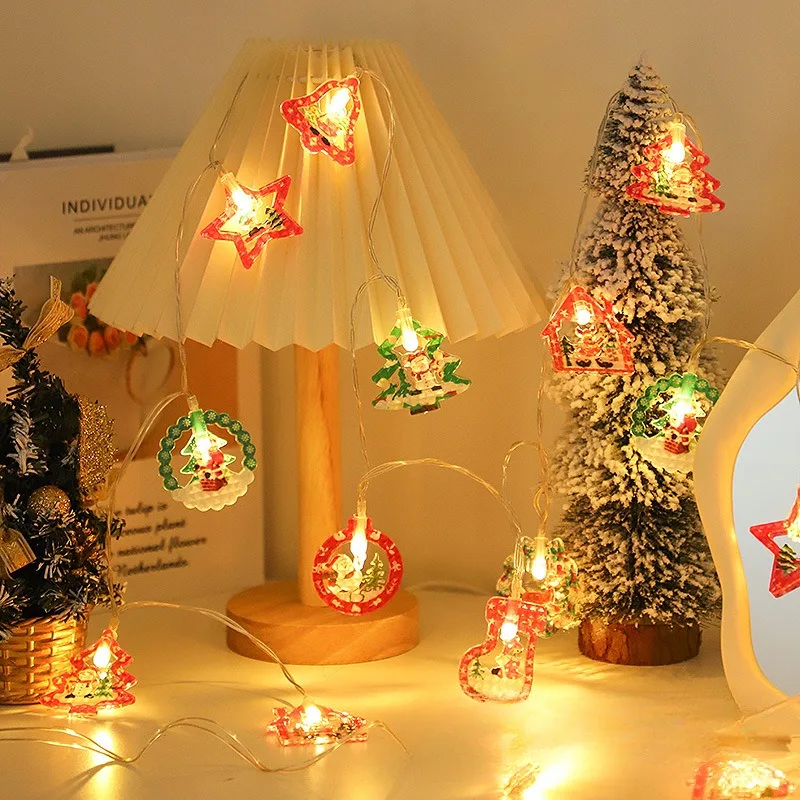led Santa Claus Snowflake elk Christmas tree light strings. Santa Claus snowflake Elk Christmas tree light strings