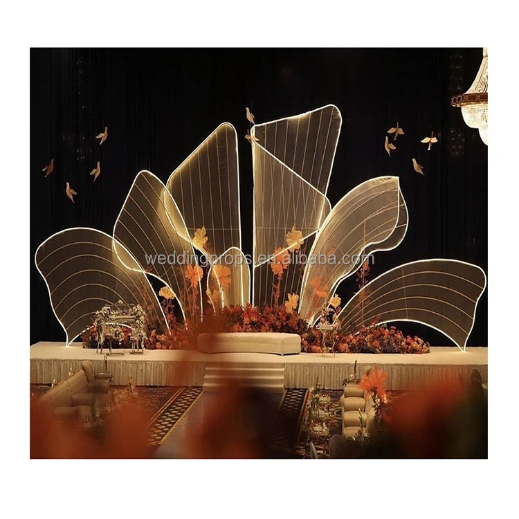 New Arrivals Avenue Of Stars Romantic Iron Acrylic Arched Portal Outside Lawn Road Lead Lights Decoration Events Wedding