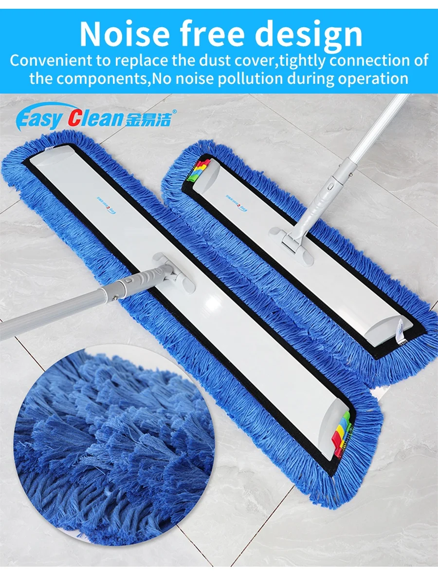 Cleaning flat mop with microfibre mop head used in hospital