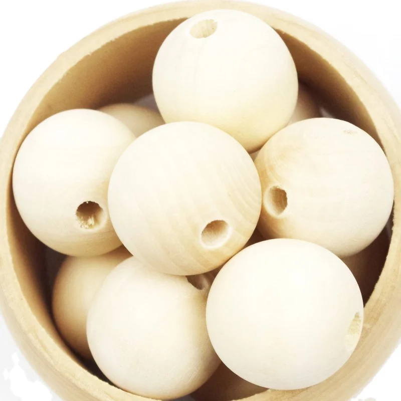 DIY 25mm Natural Maple Wooden Teething Beads