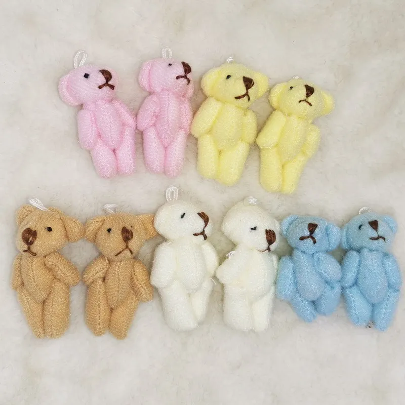 hot selling 4CM cute plush joint teddy bear stuffed toy small stuffed joint teddy bear plush toy for keychain pendant