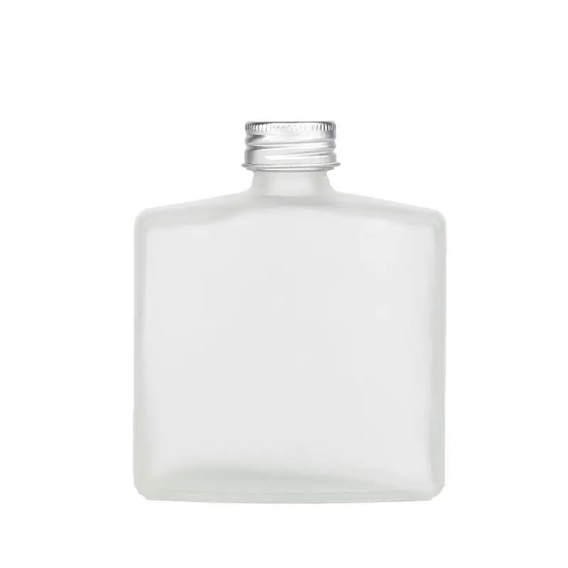 
Factory 100ml 180ml 250ml flat square clear cold brew liquor beverage juice coffee glass flask packing bottle 