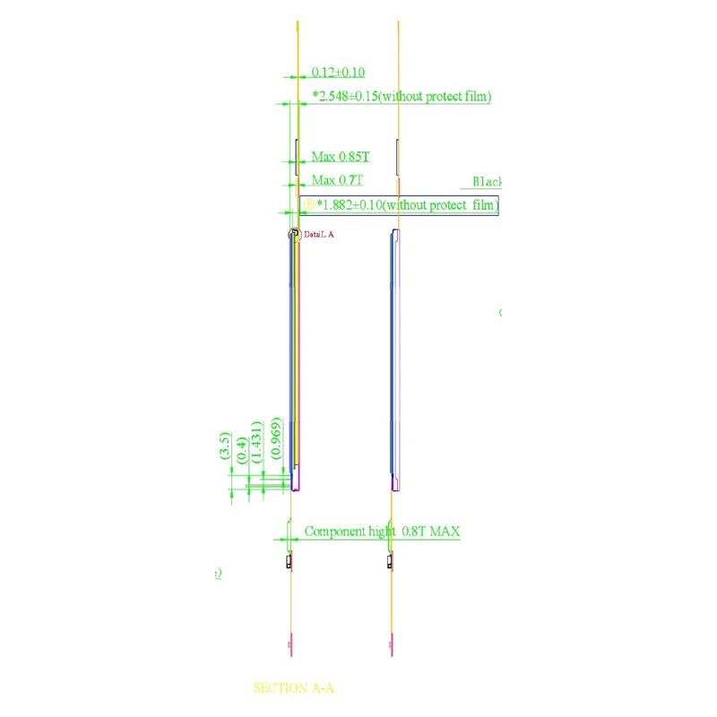 3.2inch 2880RGB*2880 LCD Modul TFT-LCD Module VS032B3M-NA1-6KP0 for VR/AR equipment