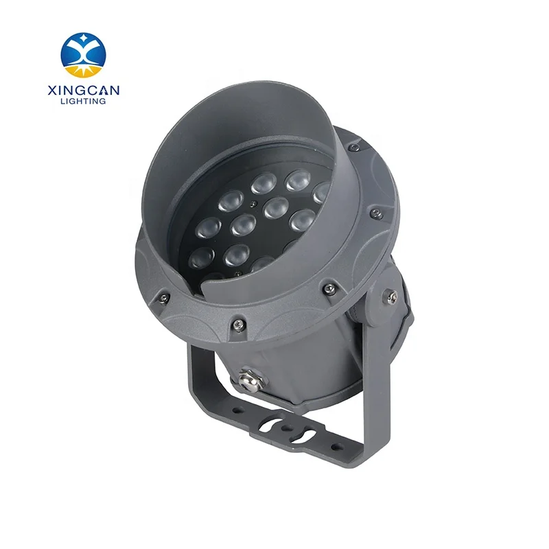 Circle park building outdoor DC24V 110V RGB DMX spotlight 5W 12W 18W 24W 36W IP65 led round floodlight