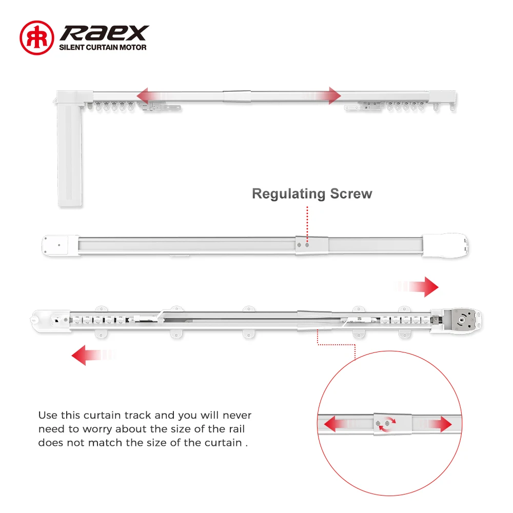Aluminum Curved Alum 1.2m-4.5m Extendable Length Smart Simple Track Curtain Rails Shape Curtain