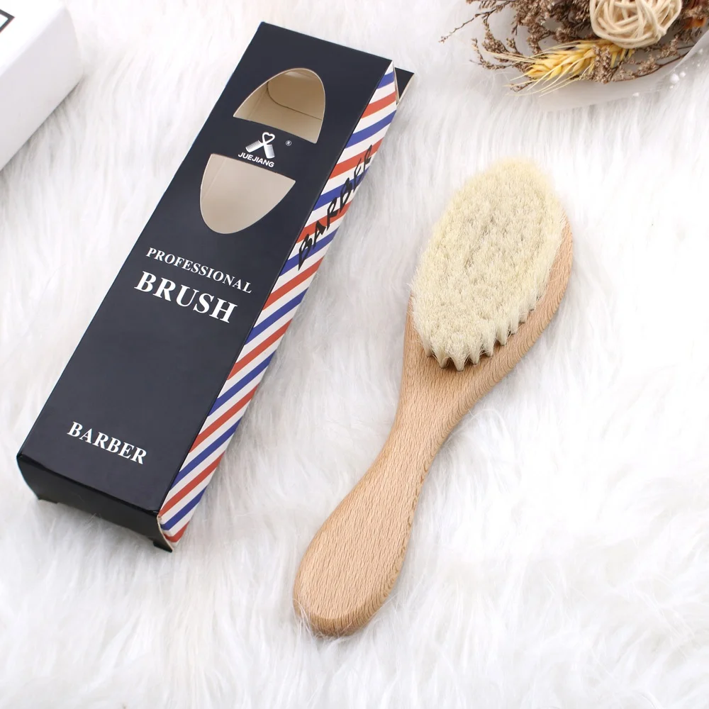 Infant Wooden Hair Brush Set Natural Soft Goat Bristle with Comfort Beech Handle For Newborns Toddlers Hair Care Baby Hairbrush