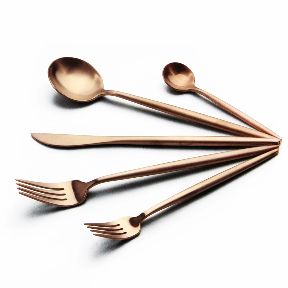 Custom stainless steel flatware spoon fork knife 4 pieces cutlery set