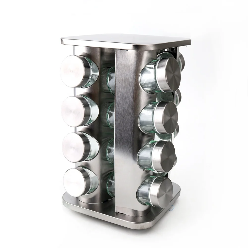 Multi-function Kitchen Organize Storage 360 Degree Rotational Seasoning Organizer Rotating Spice Rack with Bottle Jars