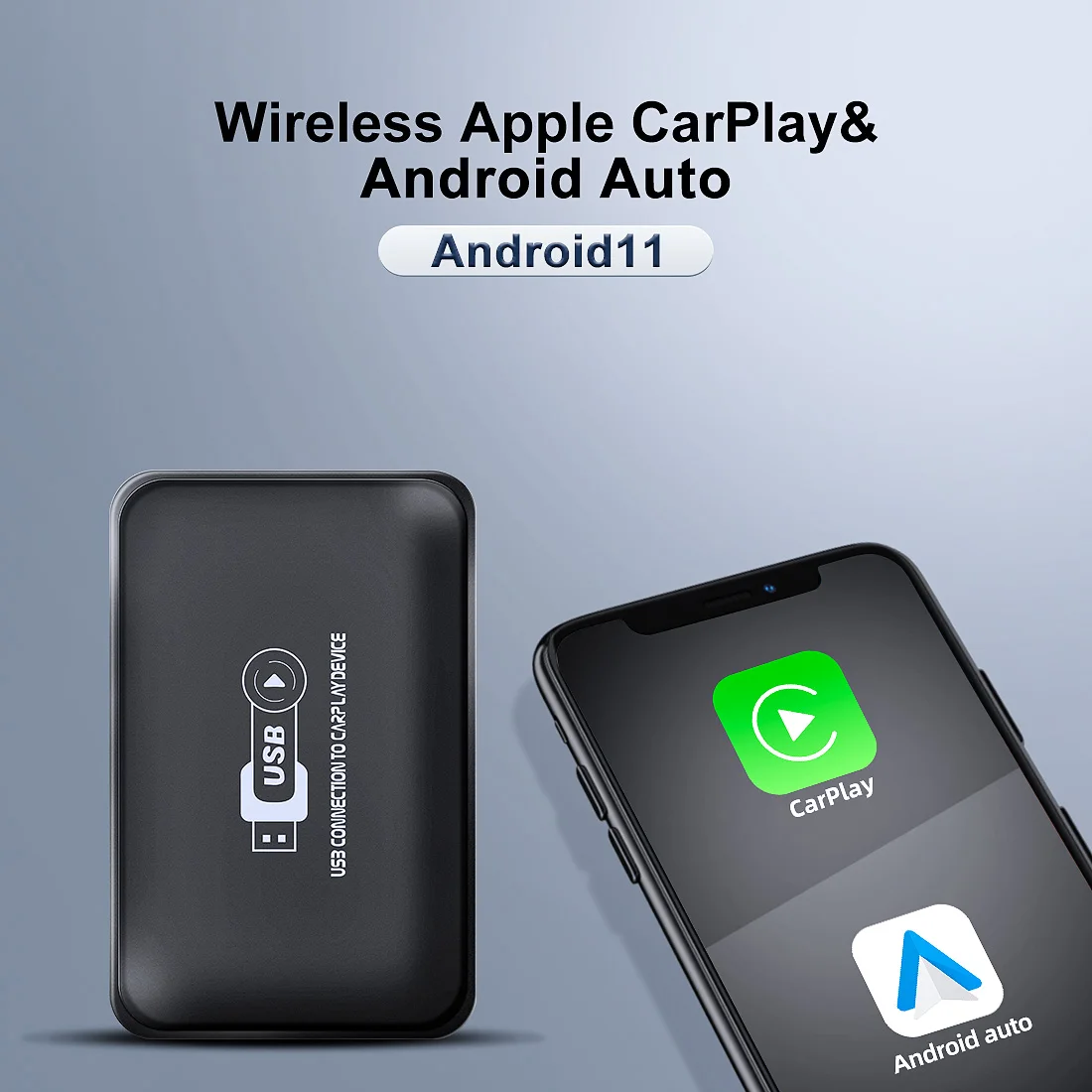 New Android 11 SmartBox Wired To Wireless Carplay AI Box AirPlay Android Auto Car Multimedia Player Plug And Play Dongle Adapter