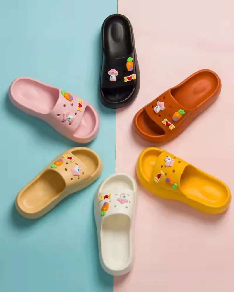 Shoes Stock Women Bubble Slippers Light Weight EVA Double Strap Shoes Summer High Heels Clogs Sandals