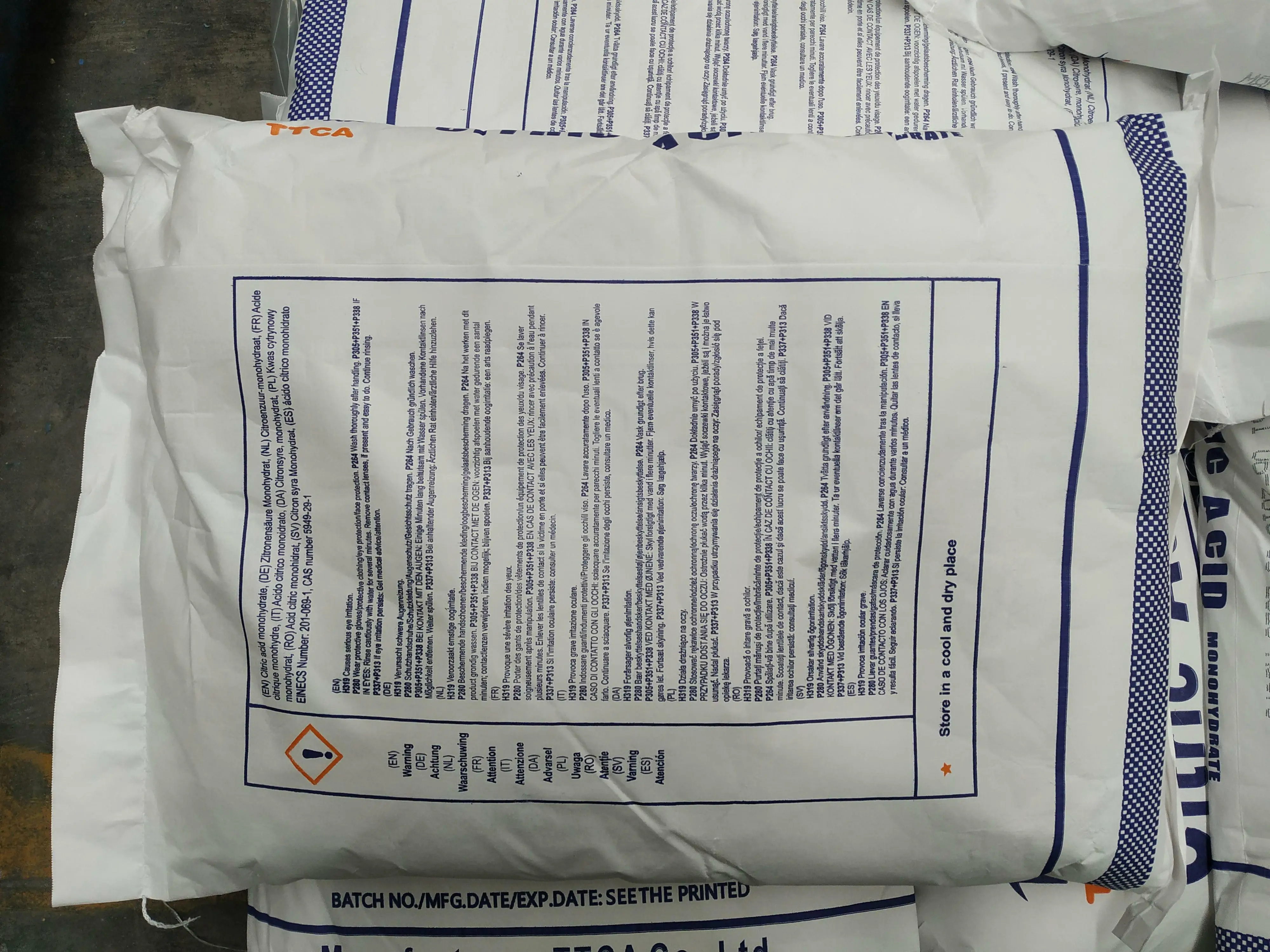 China Citric Acid Monohydrate Food Grade with low price CAS 5949-29-1