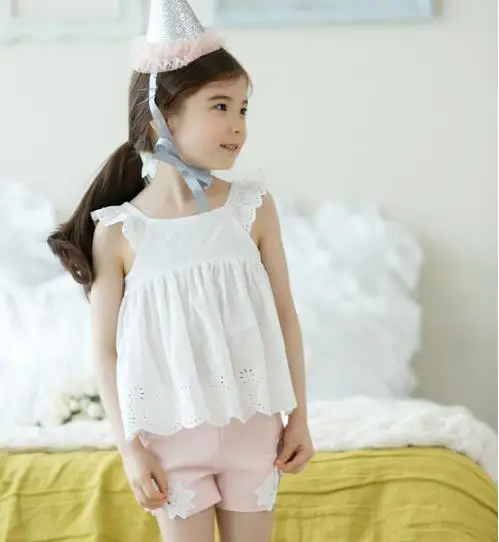 Express Import Children Korean Clothes Lace Collar Girls Fancy Top