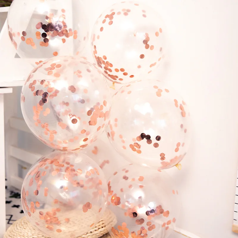 Chinese manufacturer sequined balloons wedding birthday decoration transparent latex paper balloons