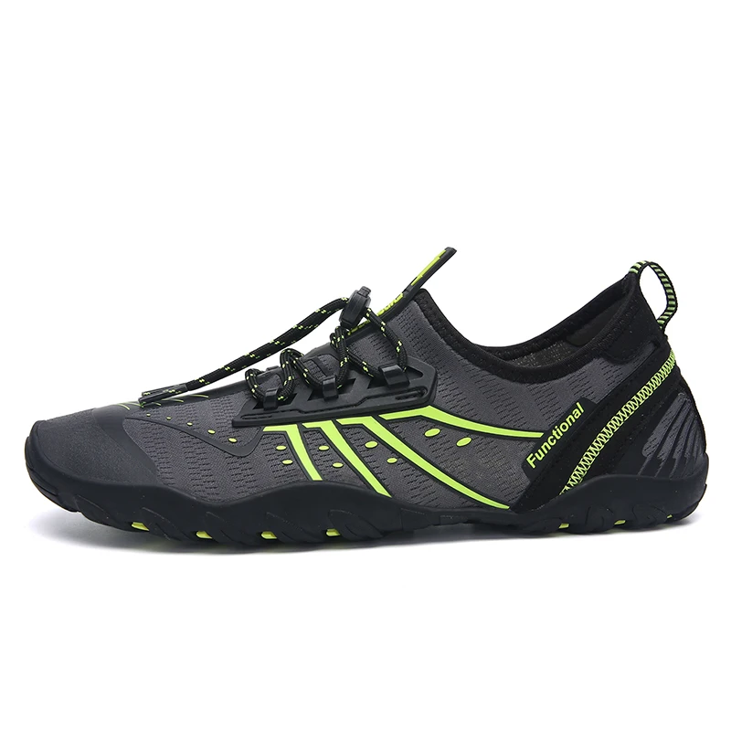 
Deep Grey and Green Aqua Water Shoes Beach Swimming Socks with Elastic Shoestring 