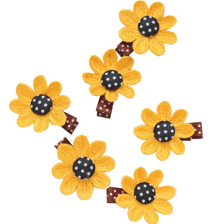 
Sunflower Alligator Clips Elastic Hair Bands Cloth Hair Clips Ties Head Wrap Ponytail Holders for Baby Girls Hairpins Barrettes 