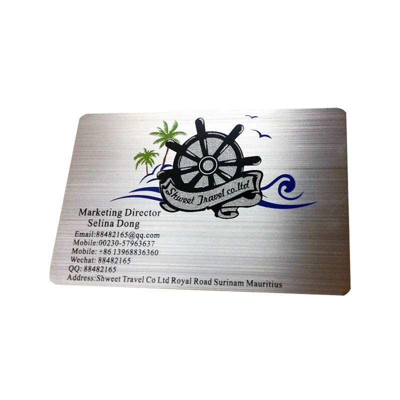 MDT  credit card size metal business cards etching metal card