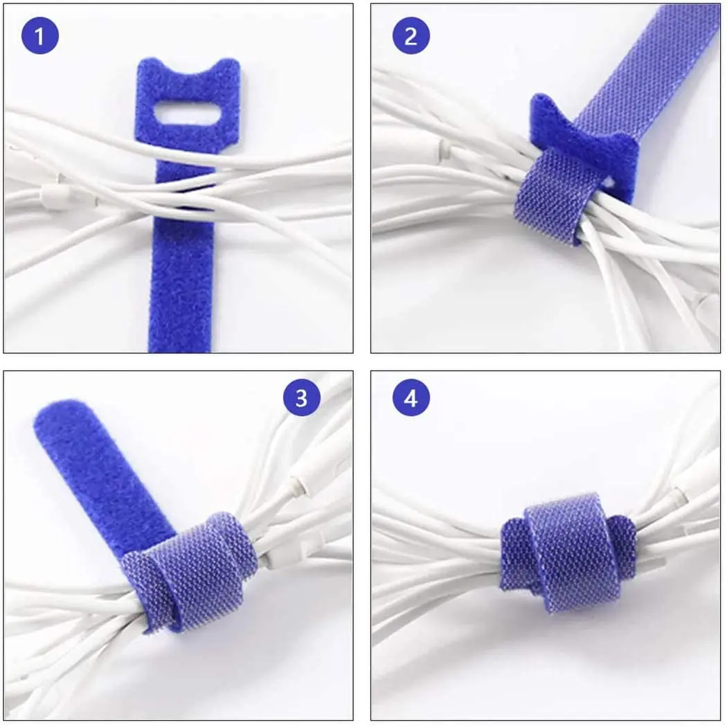 Reusable Cable Ties Cable Tidy Reusable Adhesive Wire Organizer Strap Cable Management for Tablet Laptop PC Home Office