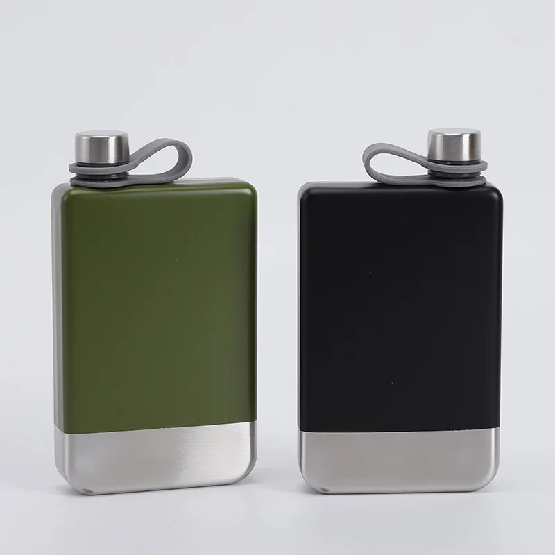New Outdoor Portable 304 Food-Grade Stainless Steel Flask, 9oz Spray-Paint  Liquor Flask for Travel