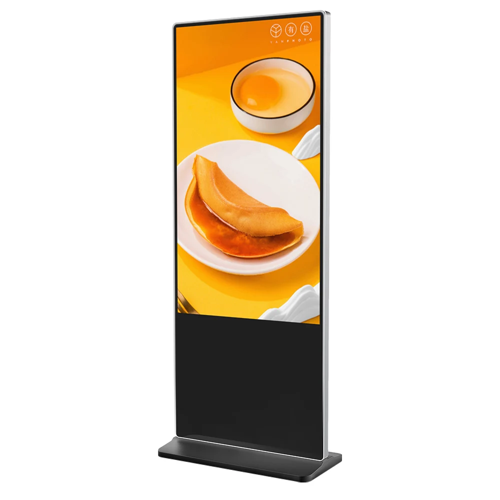 New Elegant 55 Inch Indoor Floor Standing Digital Signage and Display Wifi Lcd Screen Totem Kiosks Advertising Playing Equipment