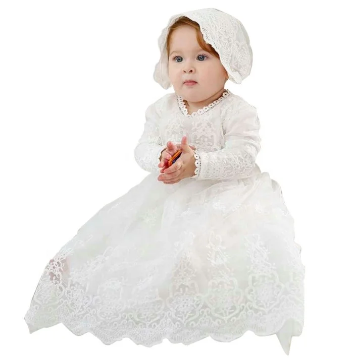 new born baby christening dress puffy Flower Bow Girl Dress Party Birthday wedding princess white Girls%27 baby baptism Dresses+