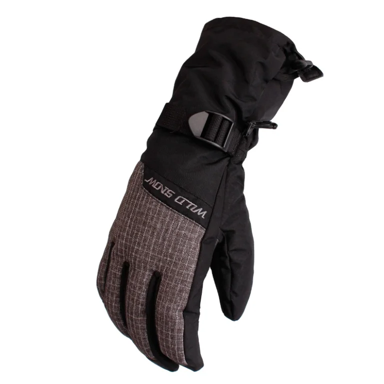 Перчатки зимние водонепроницаемые для мужчин и женщин, теплые водонепроницаемые перчатки для сноуборда, холодной погоды, сноуборда, черные