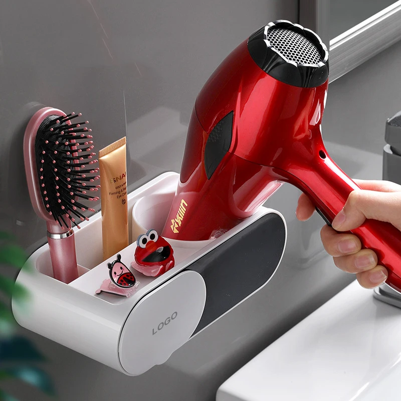 Baolong Factory Hanging Hair Dryer Rack Sub Bathroom Toilet Rack Storage Free Punching Wall Hanging Air Tube Rack