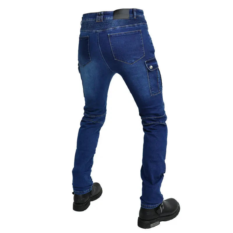 New Vintage Green Biker Workwear Multi-Pocket Fall-Proof Motorcycle Riding Pants for Men