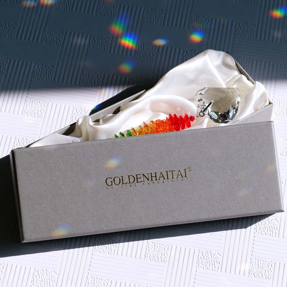 GOLDENHAITAI Хрустальный Ловец Солнца 45 мм подвеска в форме сердца для окон дома сада подвесное украшение Радужный производитель