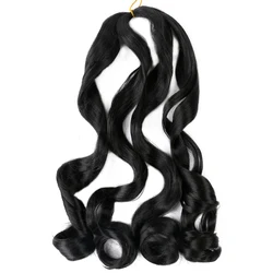Free Sample Yaki Pony Style Wavy Crochet Braid Spiral Loose Wave Hair Extensions French Curls Synthetic Curly Braiding Hair