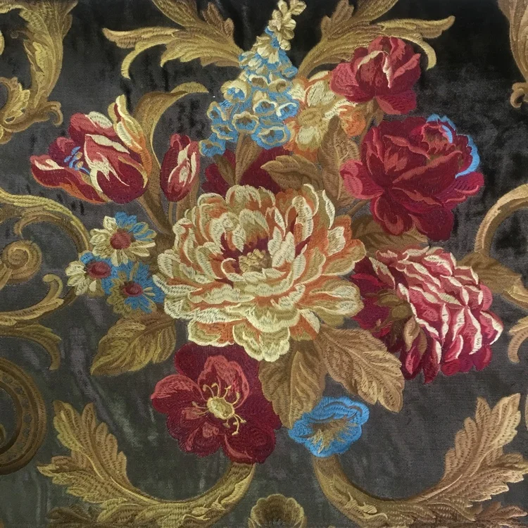 Direct manufacturers selling 1675 stock luxury sequin embroidered multicolor home sofa cover fabric