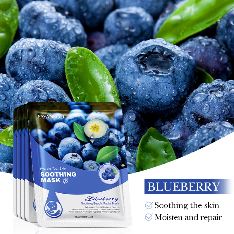 FAYANKOU Beauty Product Blueberry Soothing Beauty Facial Mask Soothing And Nourish Repair Moisturizing Whitening Brightening