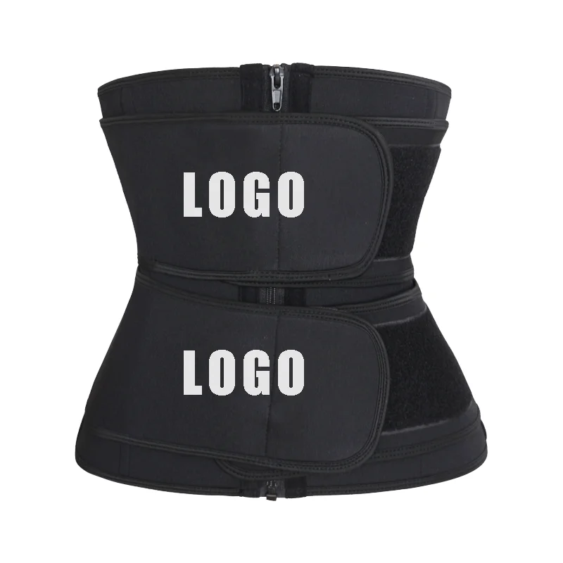 Женский неопреновый тренажер для похудения с двойным поясом и принтом логотипа