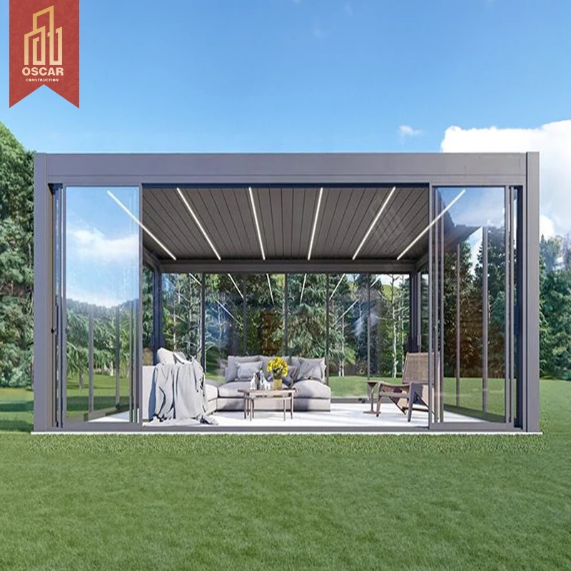 Used Automatic Canopy Pergola Aluminum Waterproof Pergola Canopy Roof Sunshade for Sale Price Outdoor System China