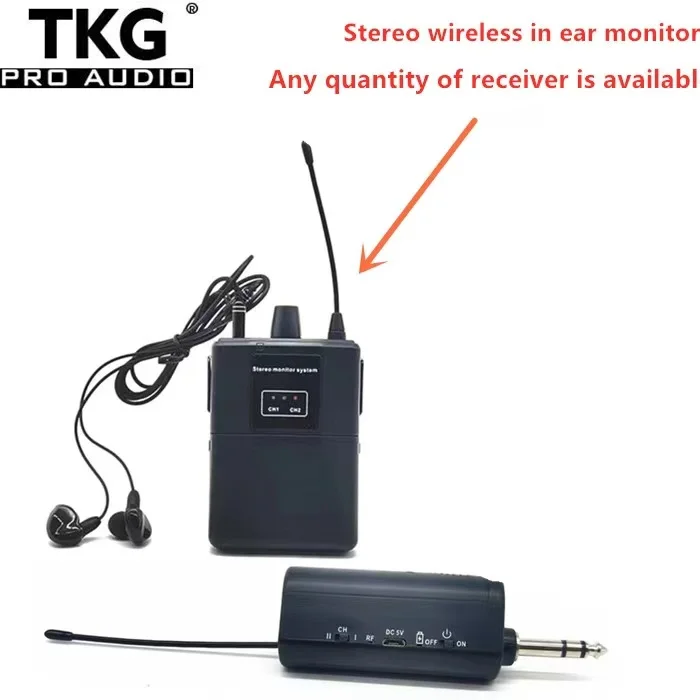 TKG audio 650-655mhz Professional Audio Equipment Personal Stage stereo in ear monitor system