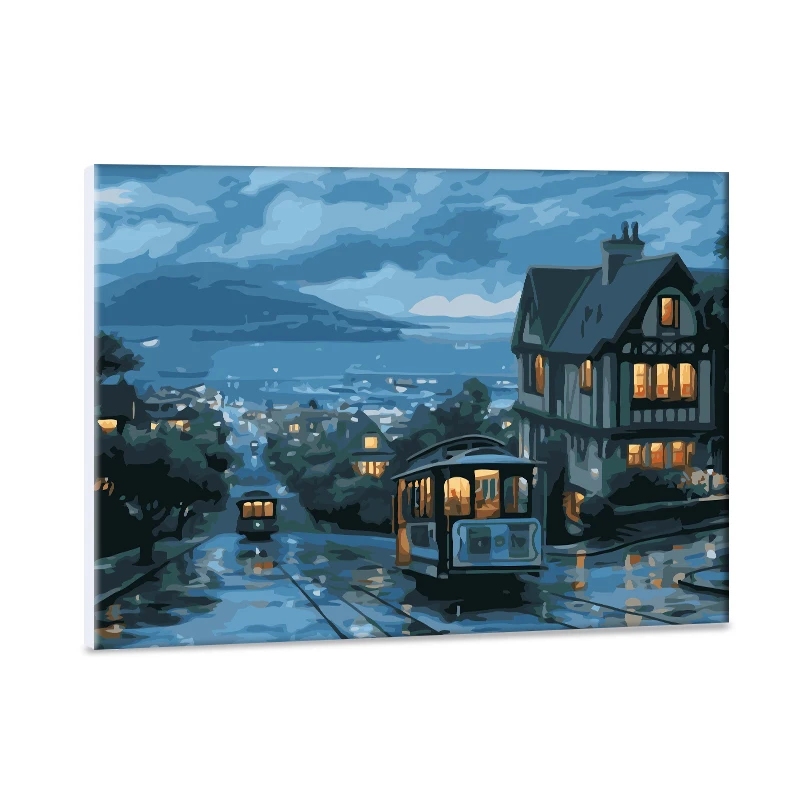 
Night scene diy painting by numbers 40*50 hand-painted the sitting room decorative painting 