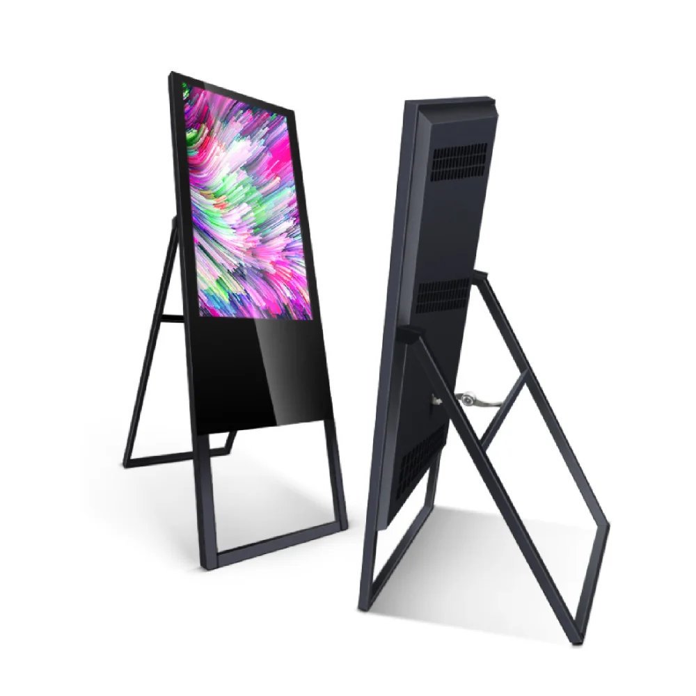 32 49 Inch Portable Kiosk Advertising Display Touch Screen Monitor Foldable A Frame Lcd monitor Digital Signage