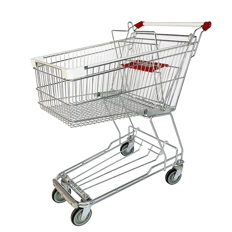 Best Price Steel Grocery Supermarket Shopping Trolley Cart With Customer Logo