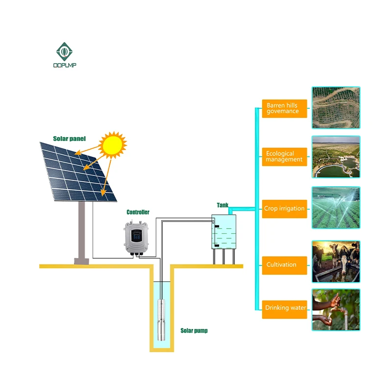 QQPUMP Pompe Solaire Pour Forage Bldc 24V Solar Power Submersible Water Pump For Agricultural
