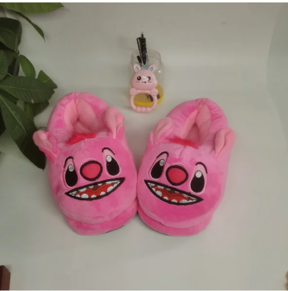 High quality cute House Autumn And Winter Comfortable Cotton Cartoon Plush Toy  Stitch Women Slippers