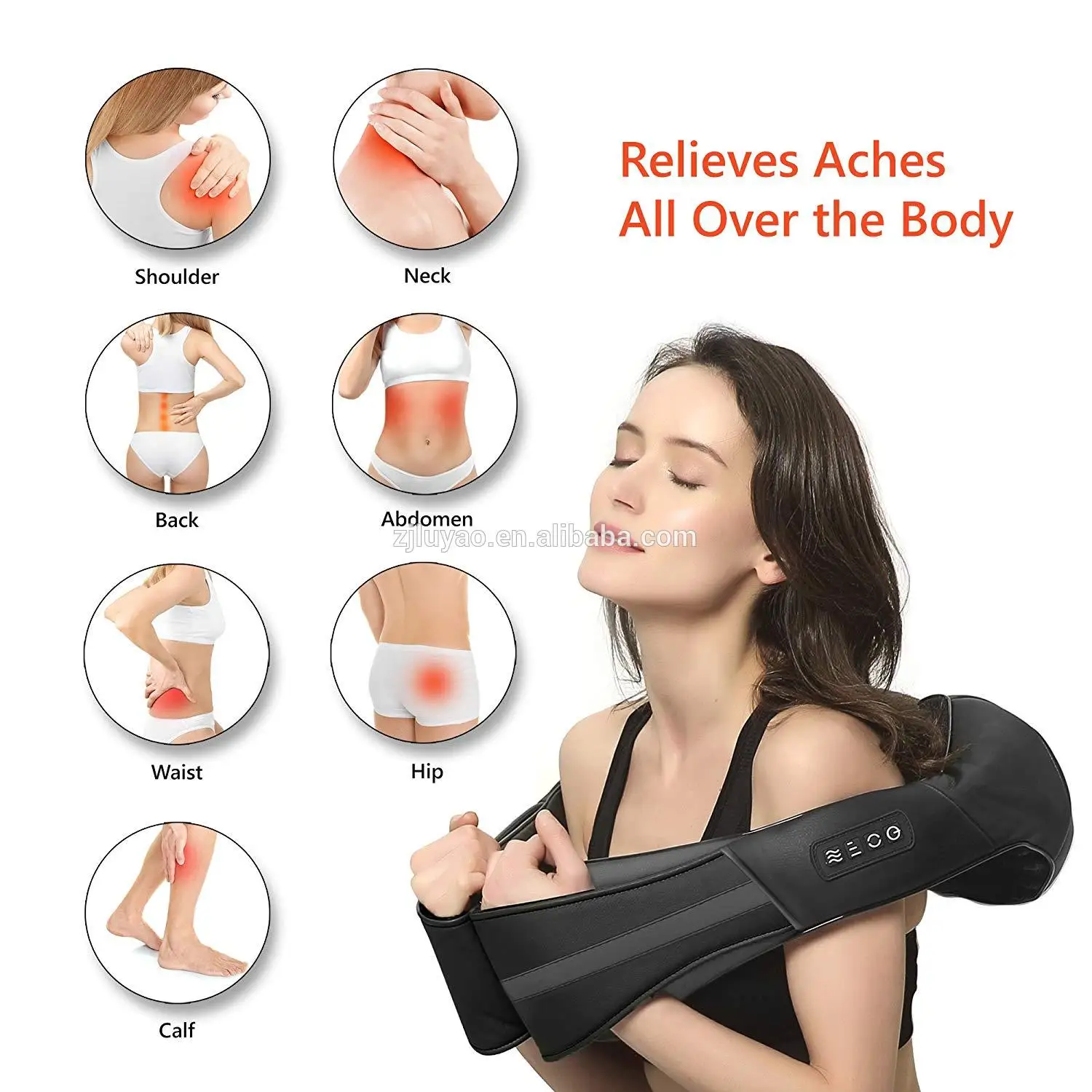 Популярная 2019 медицинская электрическая массажная шаль ABS ROHS шиацу массажер спины шеи и плеч шеи разминающий с подогревом