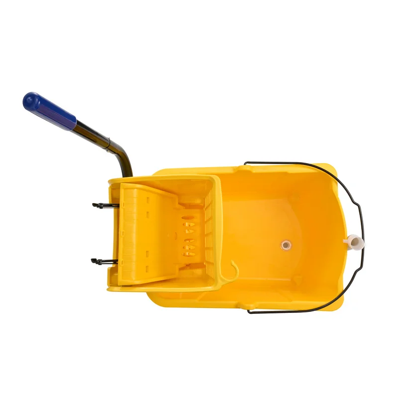 Single Plastic Wringer Mop Bucket With Wheels For Hotel