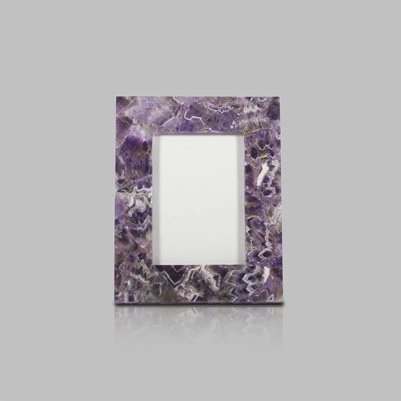 Amethyst Quartz Stone Decorative Photo Frame for Home Decoration Custom Size Photo Frame