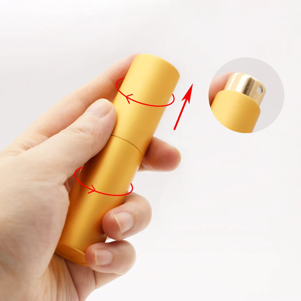 8ml 10ml Travel Mini Portable Size Parfum Spray Atomiser Container Twist Refillable Cologne Perfume Atomizer Bottles
